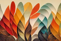 Atmosfera calda con foglie astratte Atmosfera calda con foglie astratte