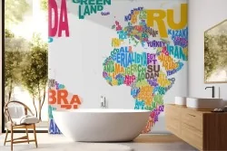 Carta da parati mappamondo per un ambiente vivace