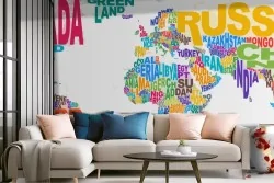 Dcorazione per parete mappamondo colorato ideale per uffici e stanze studio