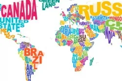 Dona un tocco educativo al tuo ambiente con mappa del globo e nomi nazioni