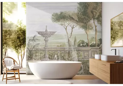 Carta da parati giardini della Toscana vintage