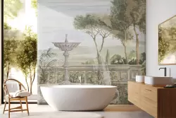 Carta da parati giardini della Toscana vintage