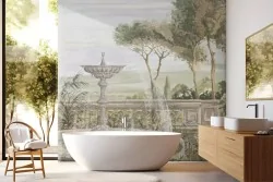 Carta da parati giardini della Toscana vintage