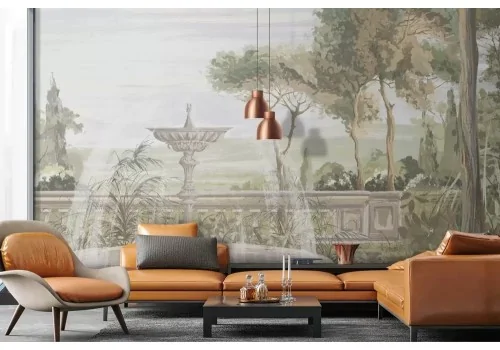 Carta da parati giardini della Toscana vintage 2