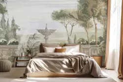 Carta parati in stile toscano per la camera da letto