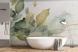 Carta da parati per il bagno elegante