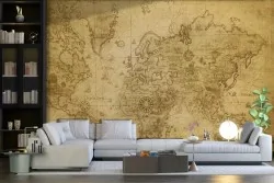 Dona un tocco di eleganza storica con carta da parati mappamondo vintage