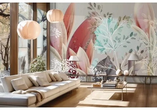 Carta da parati floreale astratto elegante