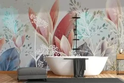 Carta da parati floreale moderna e delicata