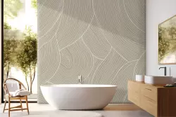 Carta da parati motivo ondulato astratto fondo beige Carta da parati motivo ondulato astratto fondo beige