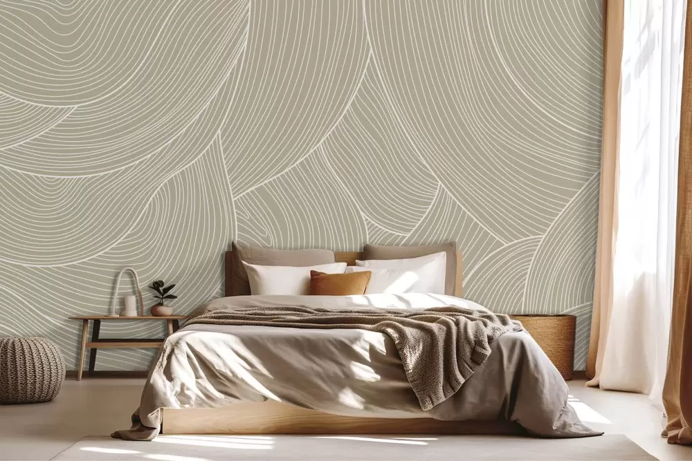 Carta parati astratta delicata per camera da letto rilassante