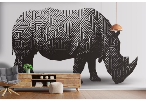 Rhino Wallpaper modern geometric design