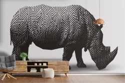 Rhino Wallpaper modern geometric design