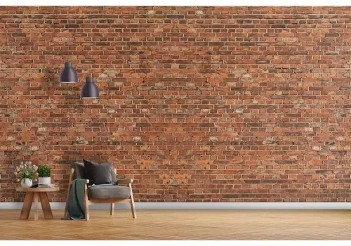 Carta da parati effetto mattoni rossi