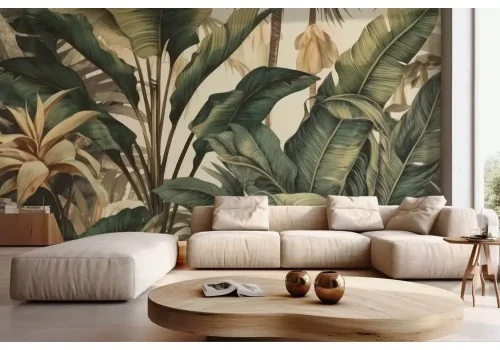 Carta da parati foglie giungla tropicale