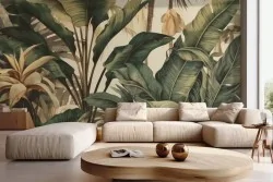 Carta da parati foglie giungla tropicale