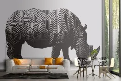 Rhino Wallpaper modern geometric design