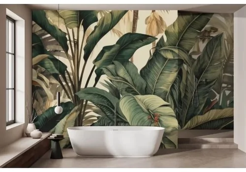 Carta da parati foglie giungla tropicale 2