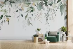 Carta da parati foglie acquerello eleganti