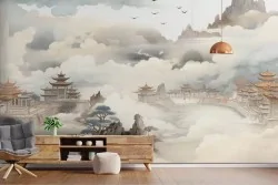 Carta da parati che racconta storie orientali