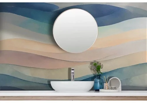 Carta da parati strisce colorate in stile acquerello 2