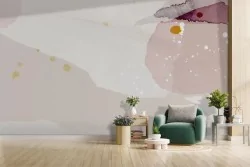 Carta da parati astratta rosa acquerello