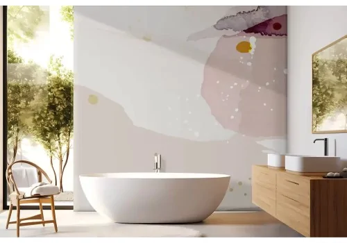 Carta da parati astratta rosa acquerello 2