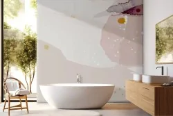 Design elegante e delicato per le pareti del tuo bagno