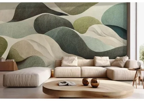 Carta da parati onde verdi astratte