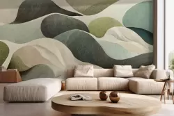 Carta da parati onde verdi astratte Carta da parati onde verdi astratte