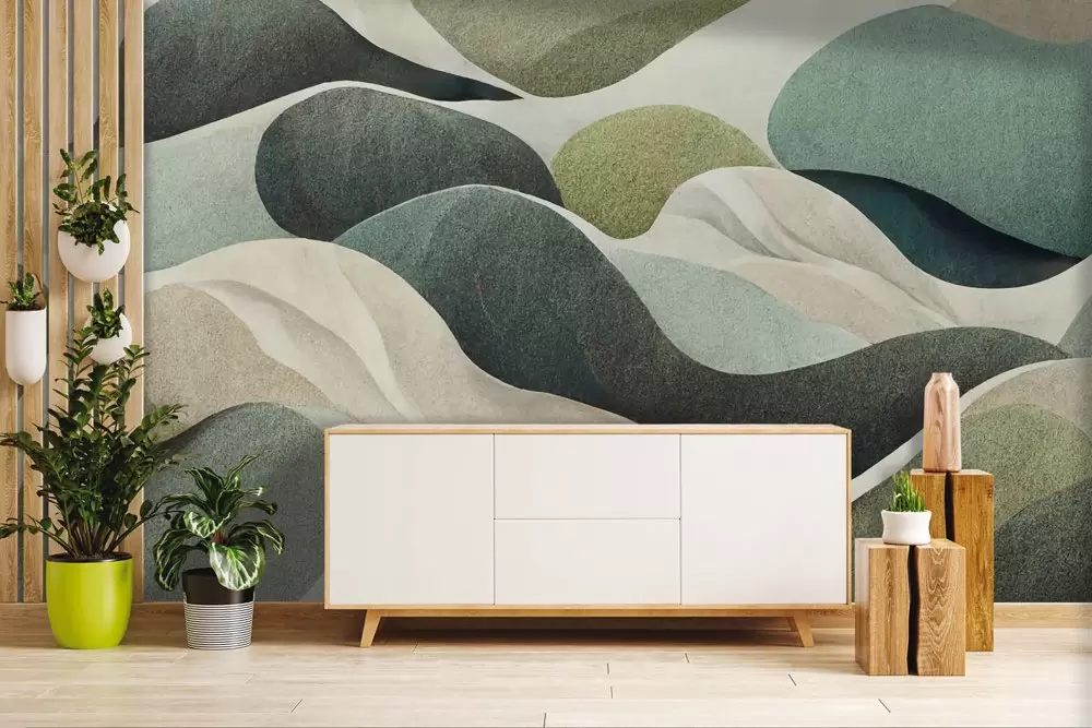 Carta da parati per un soggiorno moderno e armonioso