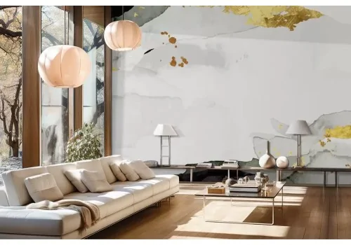 Carta da parati astratta nero e oro