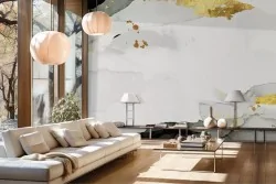 Carta da parati astratta tonalità nero e oro