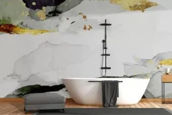 Eleganza e lusso con decorazioni murali in nero e oro