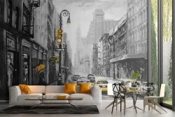 Carta da Parati città New York TAXI dipinto moderno