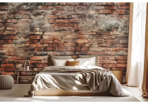 Carta da parati effetto mattoni vintage