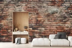 Crea un’atmosfera industriale con carta da parati mattoni vintage