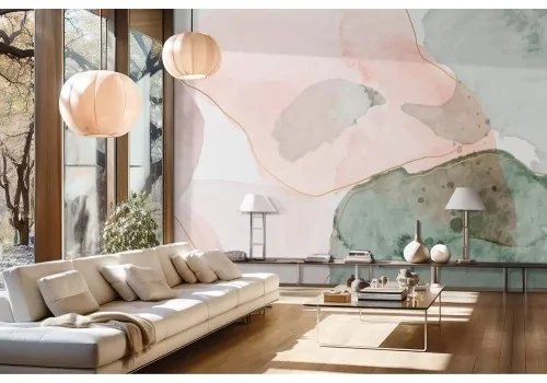 Carta da parati acquerello pastello astratta