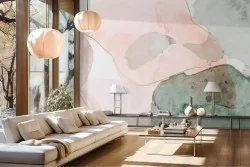 Carta da parati astratta acquerello pastello