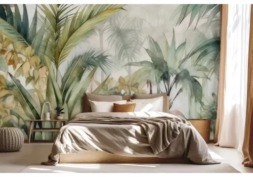 Carta da parati giungla acquerello