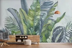 Stile botanico su carta per pareti moderne