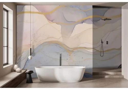 Carta da parati onde acquerello 2