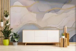 Design contemporaneo con sfumature dorate per il soggiorno