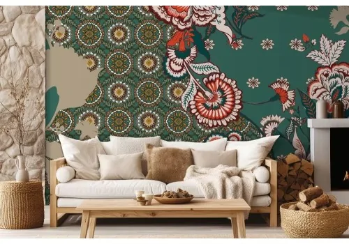 Carta da parati floreale vintage