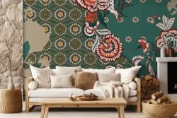 Carta da parati floreale vintage