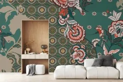 Carta da parati vintage per il soggiorno