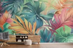 Carta da parati tropicale vivace