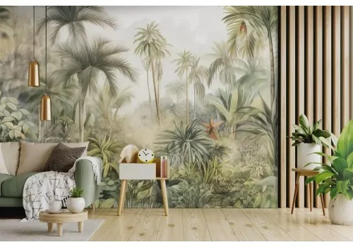 Carta da parati giungla tropicale vintage