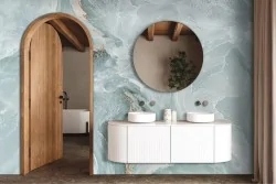 Lusso e modernità con carta per pareti effetto marmo verde