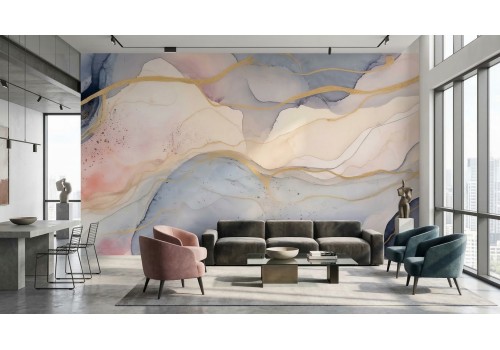 Carta da parati onde acquerello | Cartadaparati.it